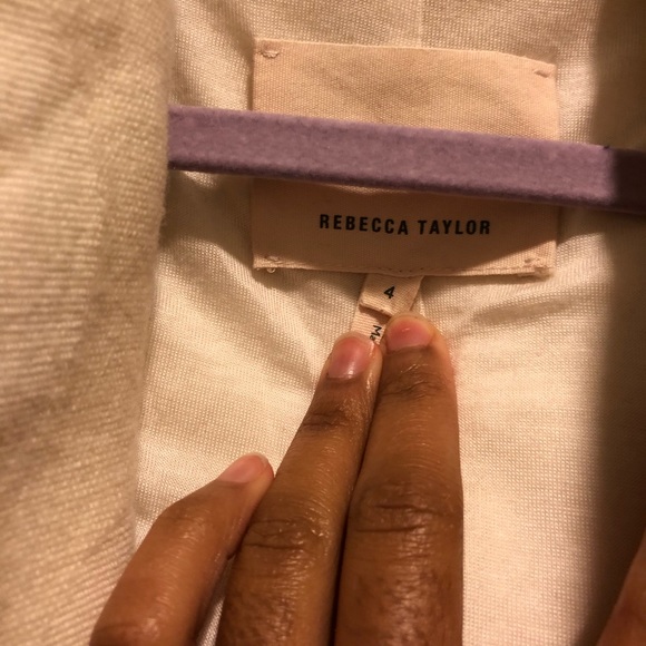 REBECCA TAYLOR OFF-WHITE WRAP FRINGE COAT - Picture 2 of 4